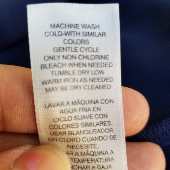 Chico's navy popover tunic blouse with layered detail size 0 or small - Picture 10 of 10